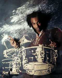 Manu Katché, Stars and Paints, Polaroid, photo by Werner Pawlok, Schlagzeuger, drummer, french, Rock, Pop, Worldmusic, Jazz 