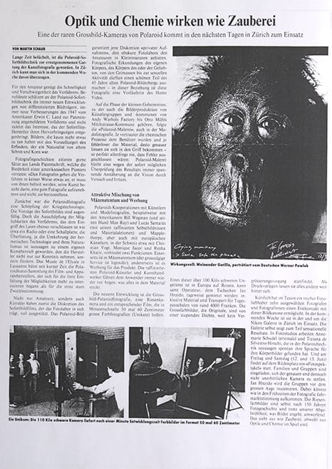 Sonntagszeitung Zürich 1992